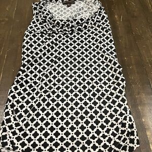 Dressy black-and-white tank top